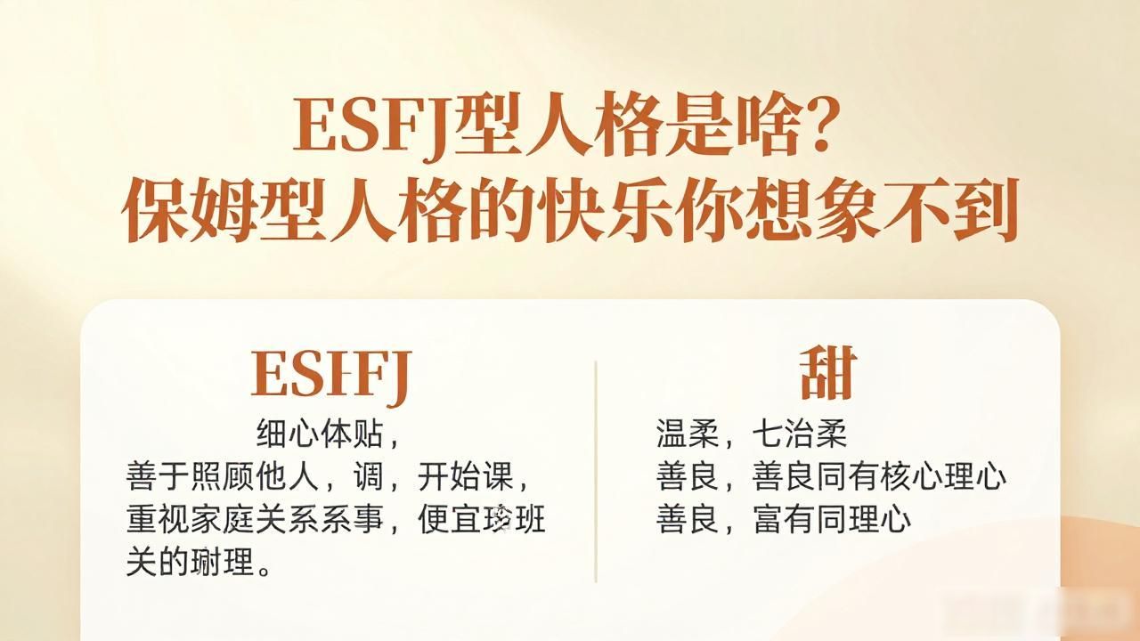 ESFJ型人格是啥？保姆型人格的快乐你想象不到